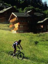 Montain Biking in Meribel, French Alps.
