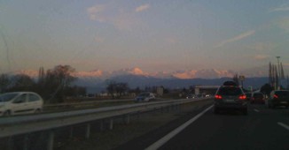 Driving to Meribel, French Alps.