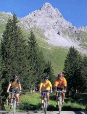 Montain Biking in Meribel, French Alps.